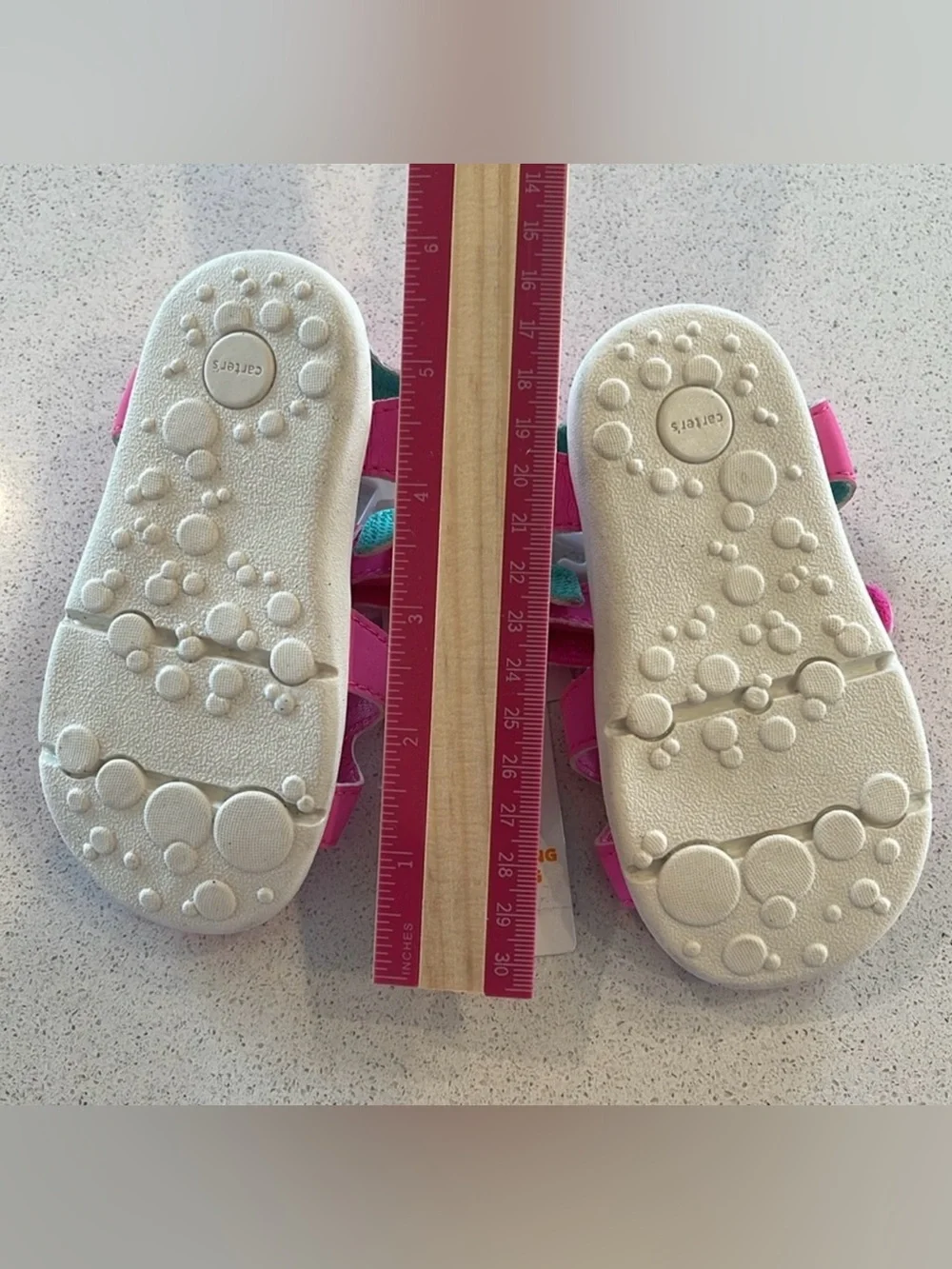 Carter's Bright Pink Unicorn Strap Toddler Sandals Sz 5